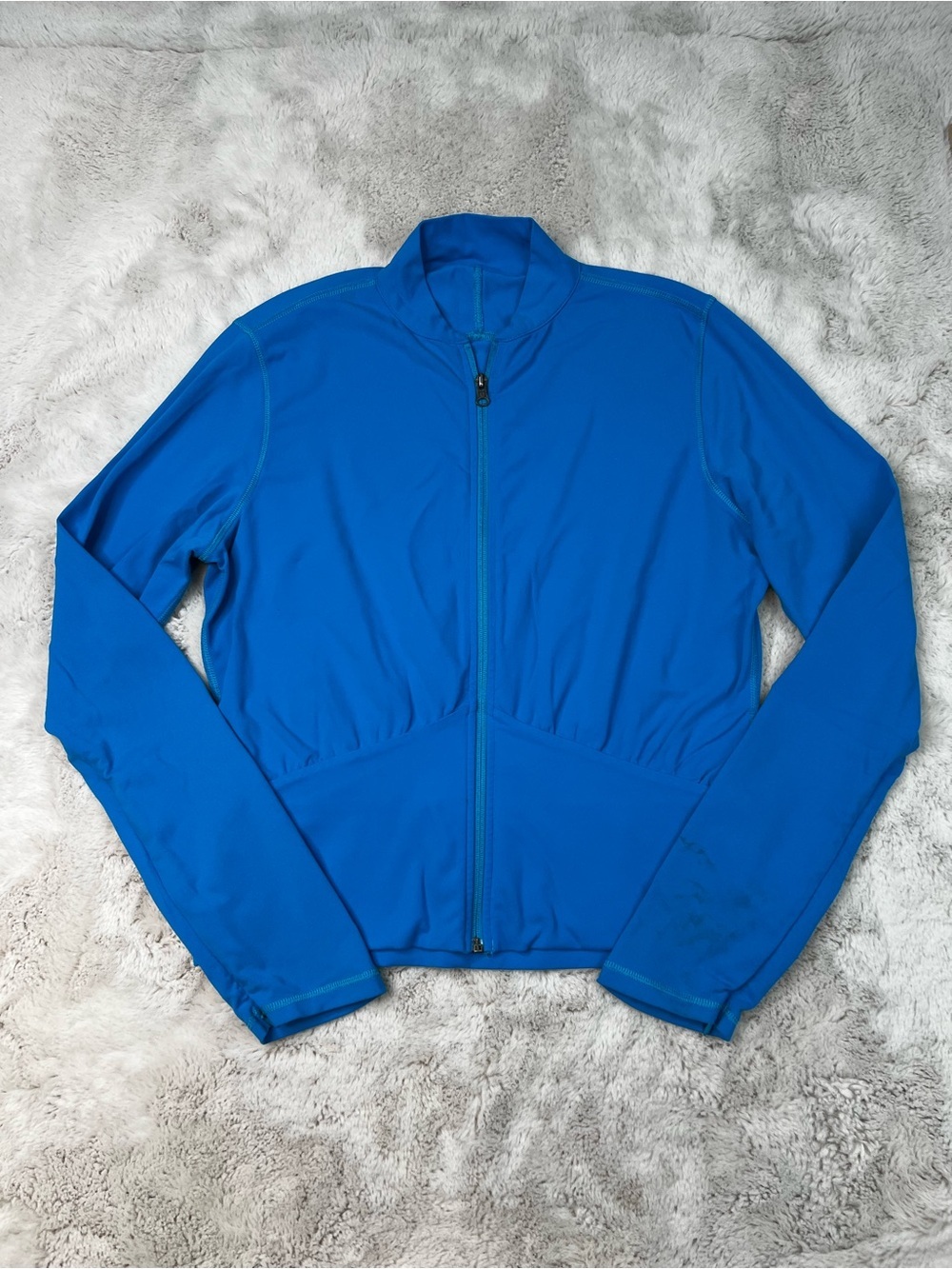 Lululemon Blue Full Zip Jacket Athletic Size Large Fitted Vintage Sweater